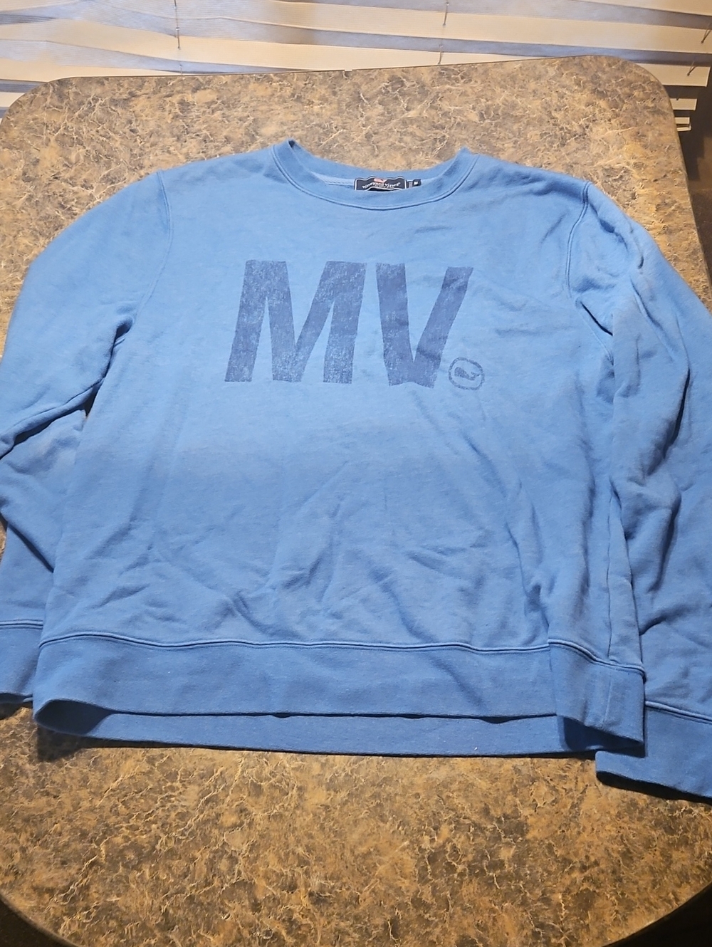 Vineyard Vines Light Blue Crewneck with MV Chest Logo
